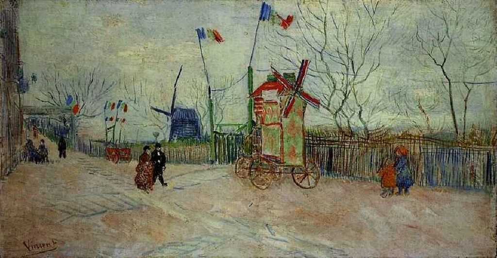 A Street Scene In Montmartre by Vincent Van Gogh Painting Reproduction for Sale Canvas Replicas